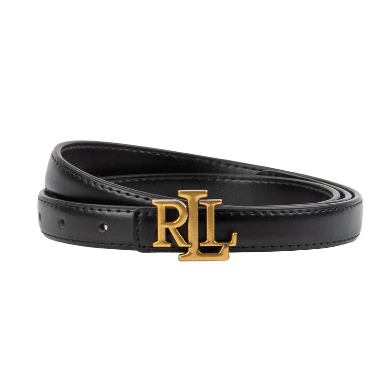 Wholesale Letter genuine leather women' s thin belt cowhide belt